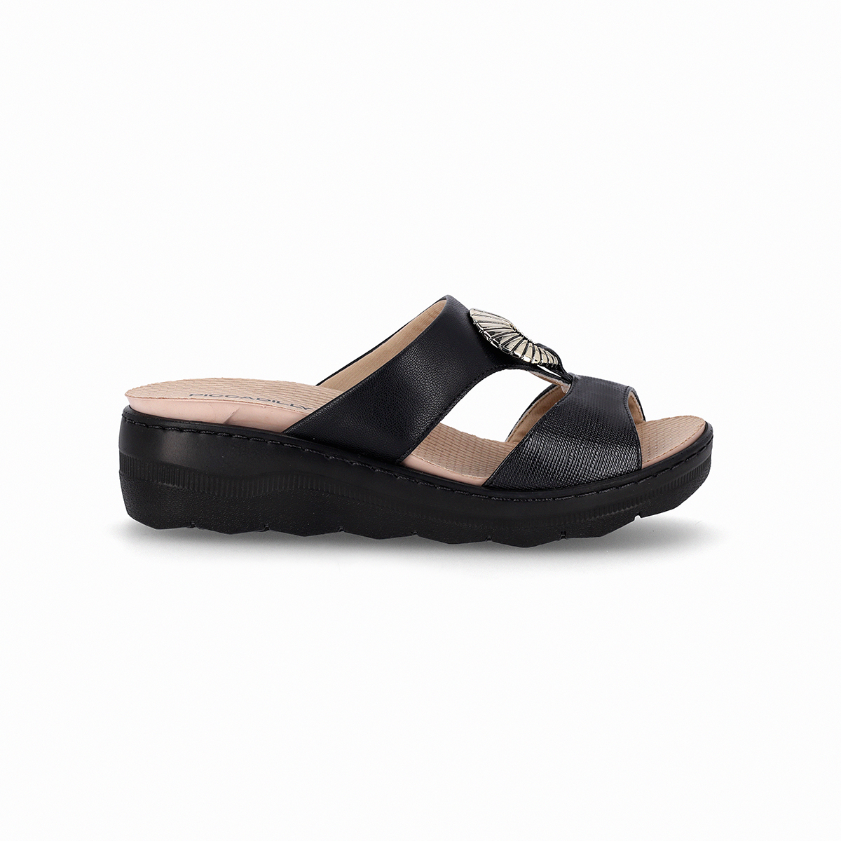 SANDALIAS MUJER PICCADILLY NEGRO SPA ANABELA HEBILLA - 1