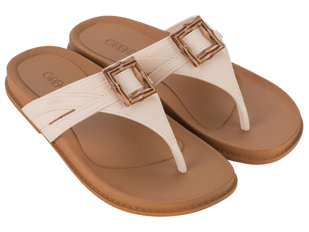 SANDALIAS MUJER GRENDHA HUESO ABRACAR - 1
