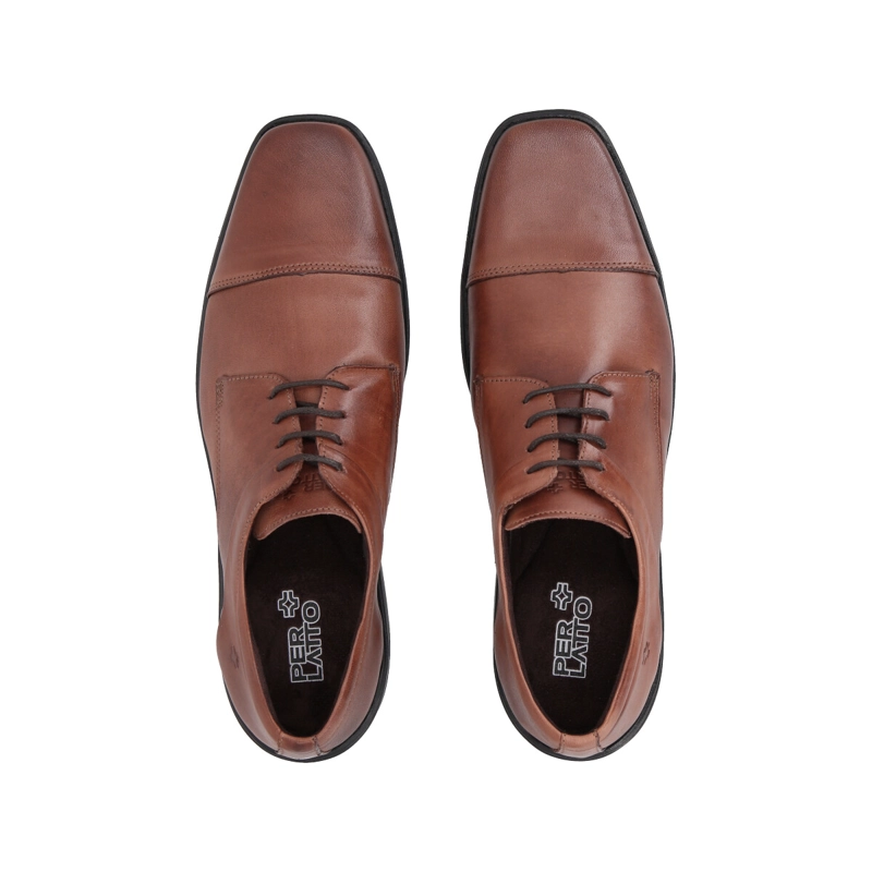 ZAPATO FORMAL HOMBRE CUERO CAFE  538 PERLATTO - 4