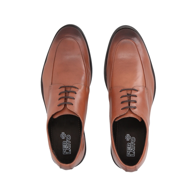 ZAPATO FORMAL HOMBRE CUERO CAFE  513 PERLATTO - 2