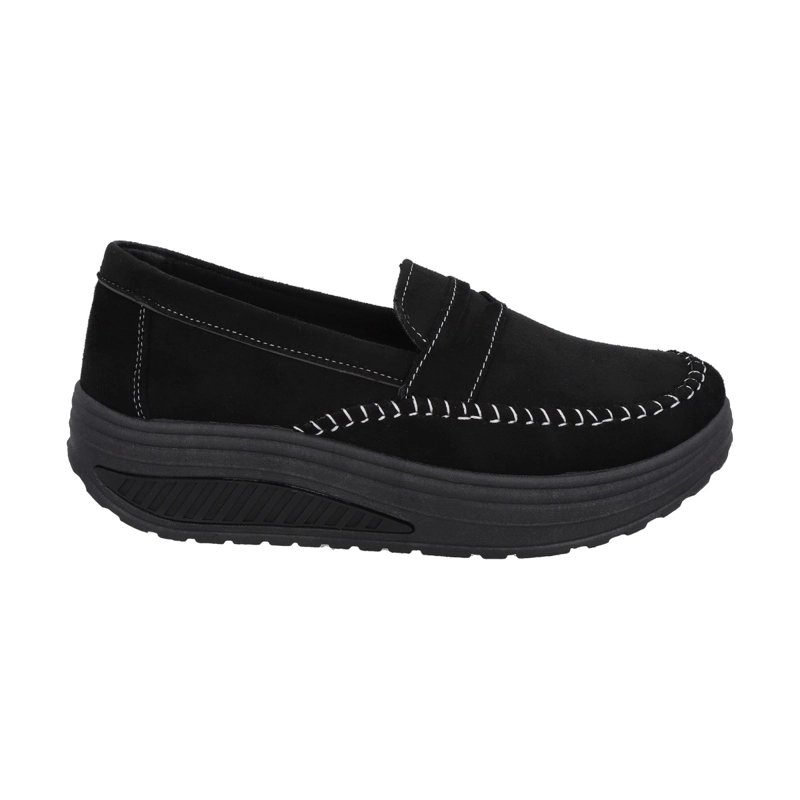 MOCASIN NEGRO/GRIS MUJER SOLE POLICE - 1