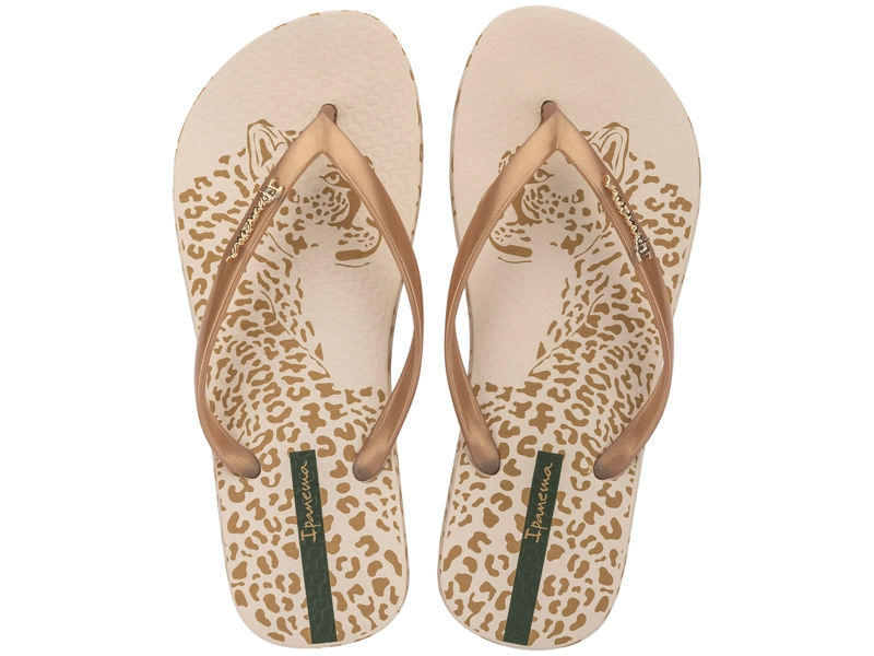 SANDALIA MUJER BEIGE/ORO ANIMAL CHIC IPANEMA - 1