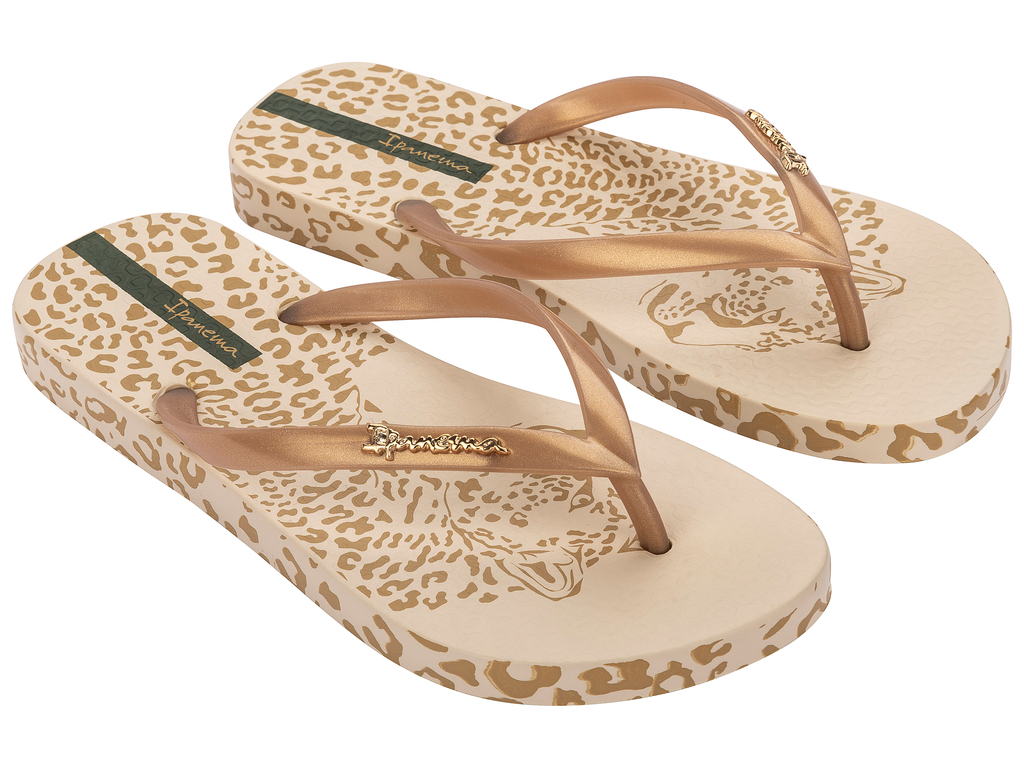 SANDALIA MUJER BEIGE/ORO ANIMAL CHIC IPANEMA - 2