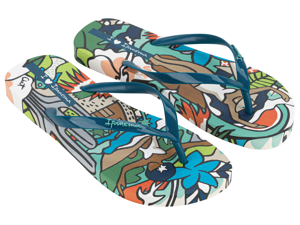 SANDALIA MUJER BEIGE/AZUL GRAFFITI IPANEMA - 2