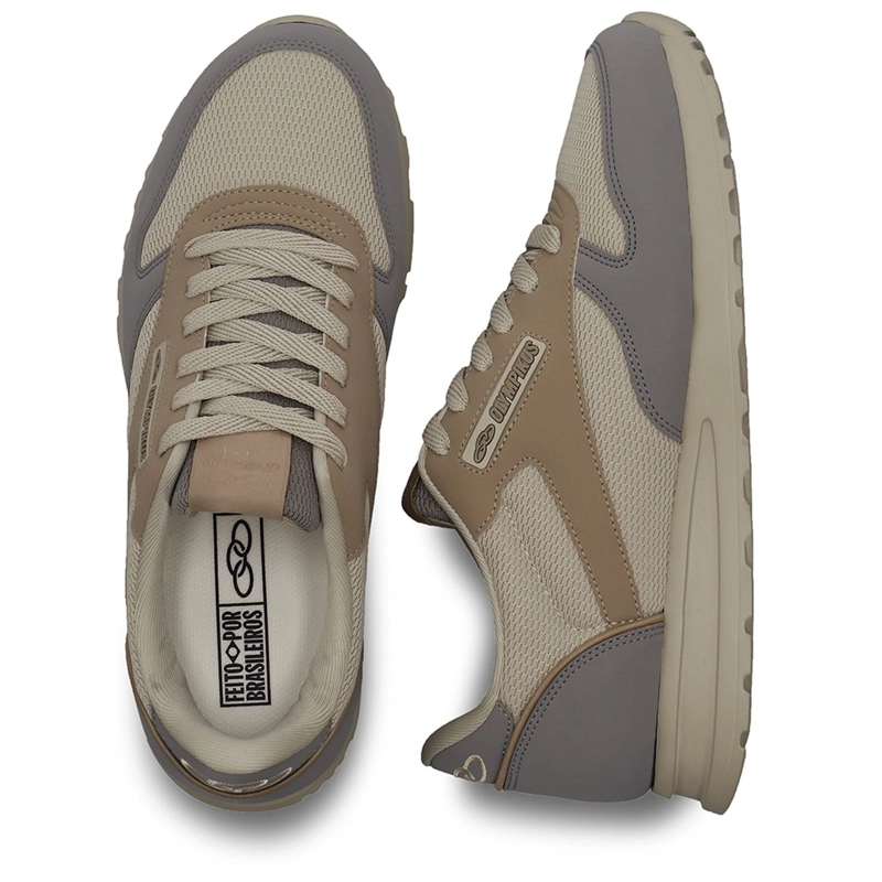 ZAPATILLA HOMBRE JOGGING 101 BEIGE/GRIS - 3