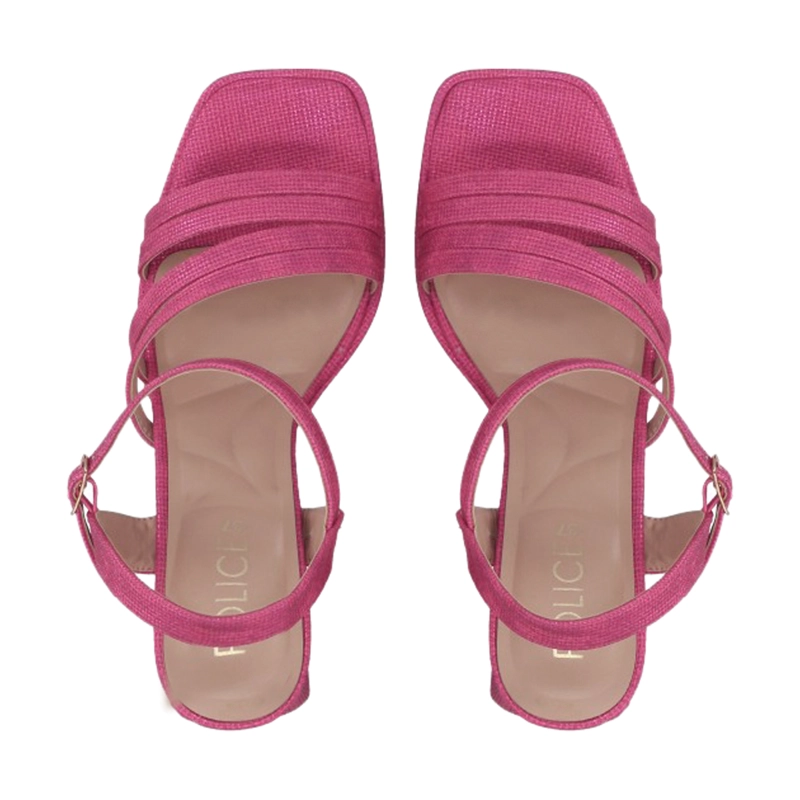 SANDALIA MUJER FUCSIA TACO MEDIO GALA POLICE - 2