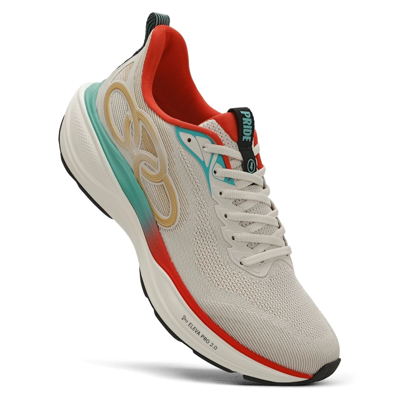 ZAPATILLA RUNNING HOMBRE PRIDE 4 CELESTE/ROJO/ARENA - 2