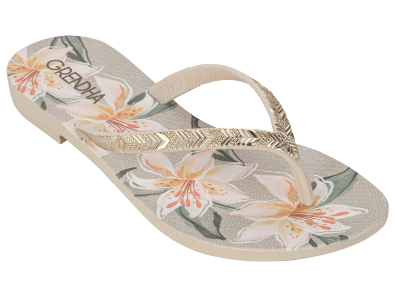 SANDALIA MUJER_ BEIGE FLOR RAST GRENDHA - 3