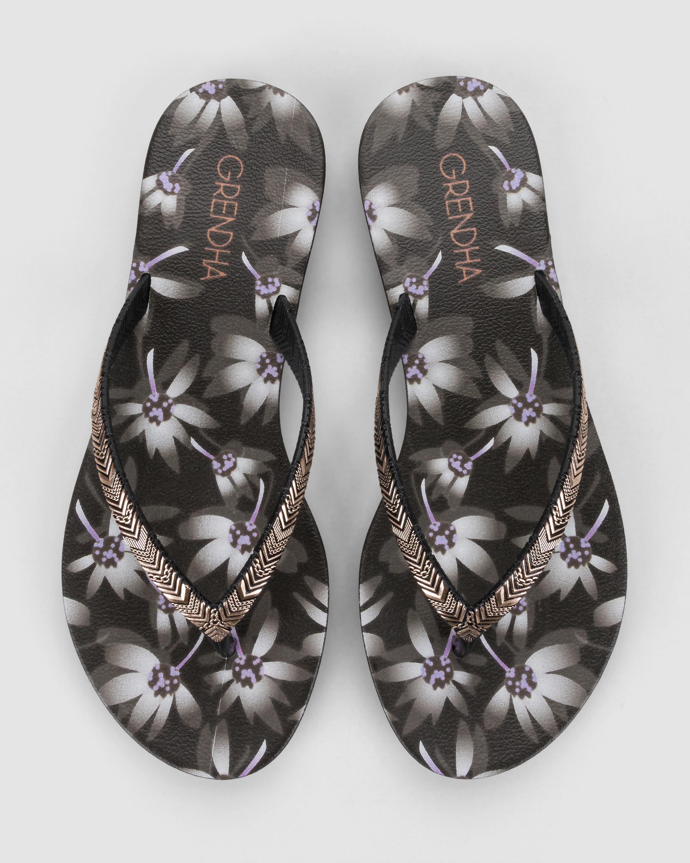 SANDALIA NEGRO MUJER 114 FLOR RAST GRENDHA - 1