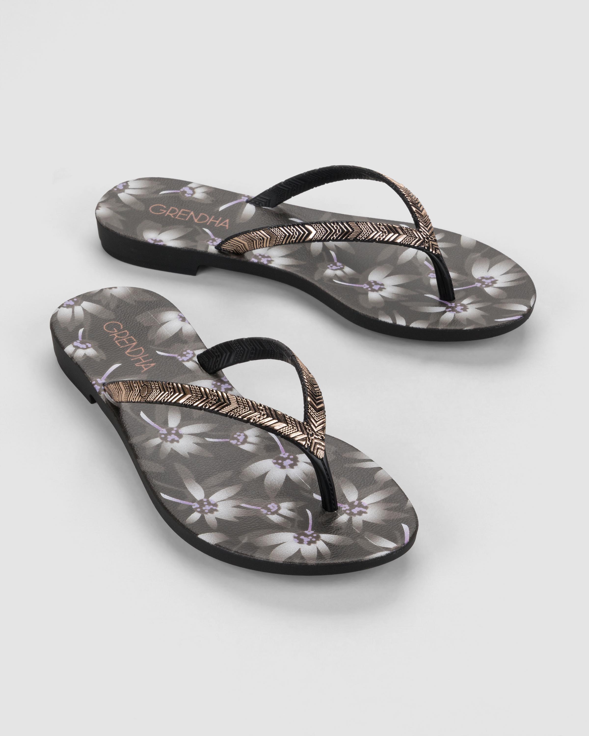 SANDALIA NEGRO MUJER 114 FLOR RAST GRENDHA - 2