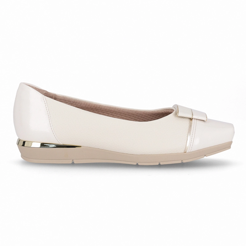 ZAPATO MUJER CREMA/DORADO FERNANDA PICCADILLY - 1