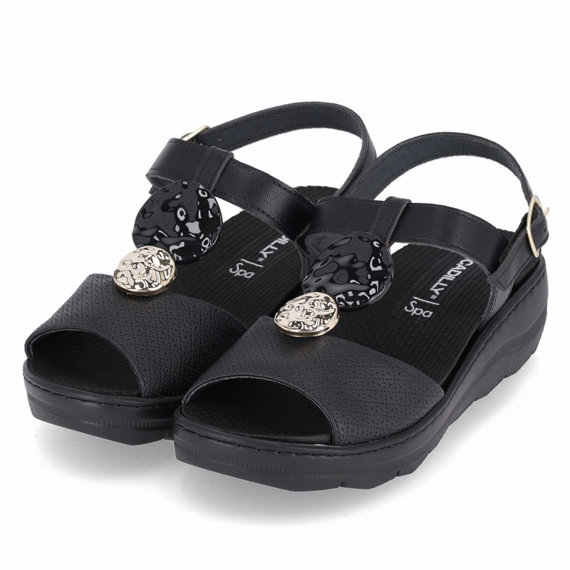 SANDALIA NEGRO MUJER SPA ANABELA 38 PICCADILLY - 4