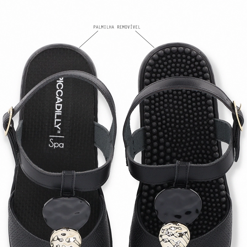 SANDALIA NEGRO MUJER SPA ANABELA 38 PICCADILLY - 5