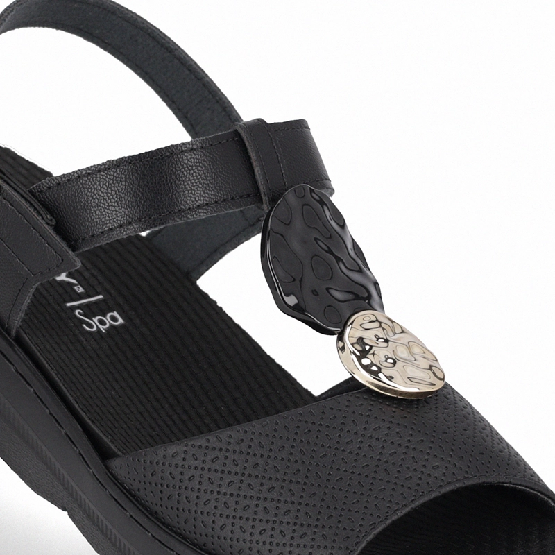 SANDALIA NEGRO MUJER SPA ANABELA 38 PICCADILLY - 6