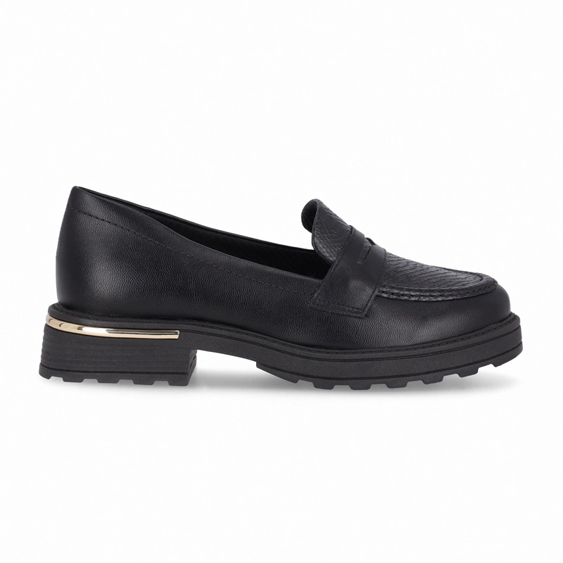 MOCASIN NEGRO/SNAKE MUJER_ GISA PICCADILLY - 1
