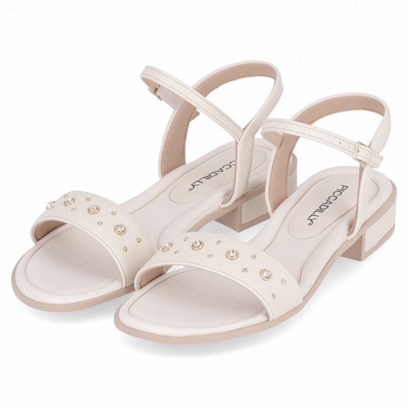 SANDALIA MUJER CREMA/STRASS TAILA 68 PICCADILLY - 4