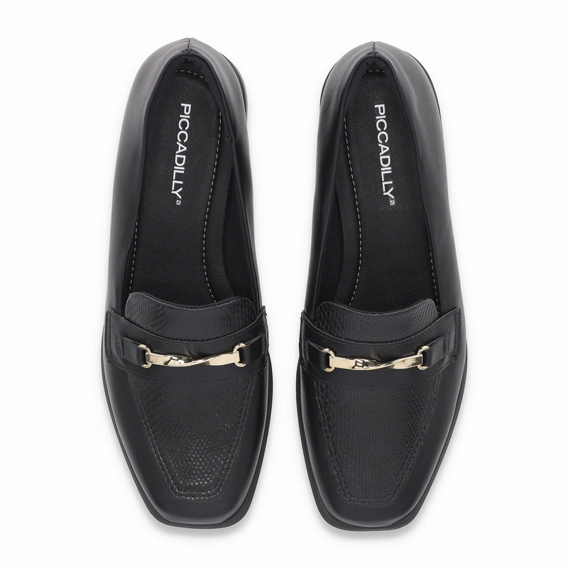 MOCASIN NEGRO/DORADO MUJER GIOVANNA PICCADILLY - 2