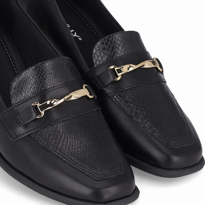 MOCASIN NEGRO/DORADO MUJER GIOVANNA PICCADILLY - 5