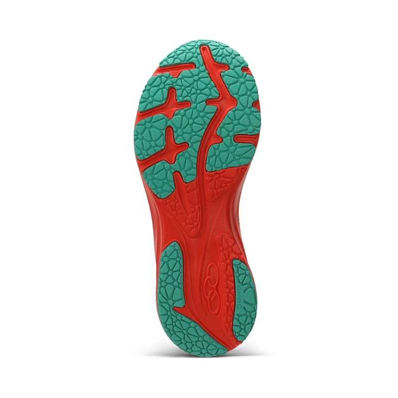 ZAPATILLA RUNNING MUJER CORRE 4 CELESTE/ROJO/ARENA - 5