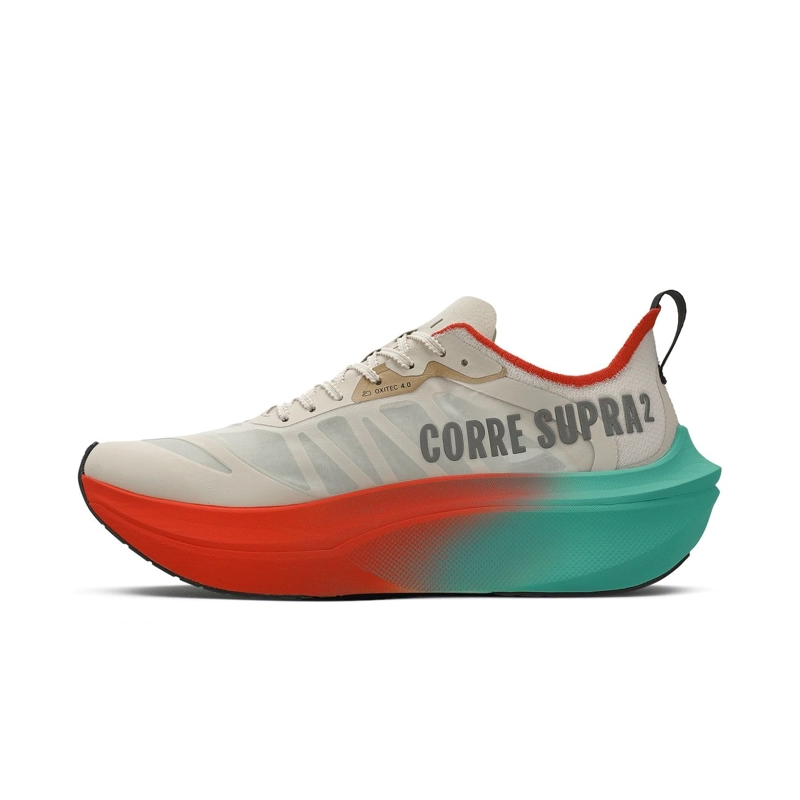 ZAPATILLA RUNNING MUJER CORRE SUPRA 2 CELESTE/ROJO/ARENA - 3