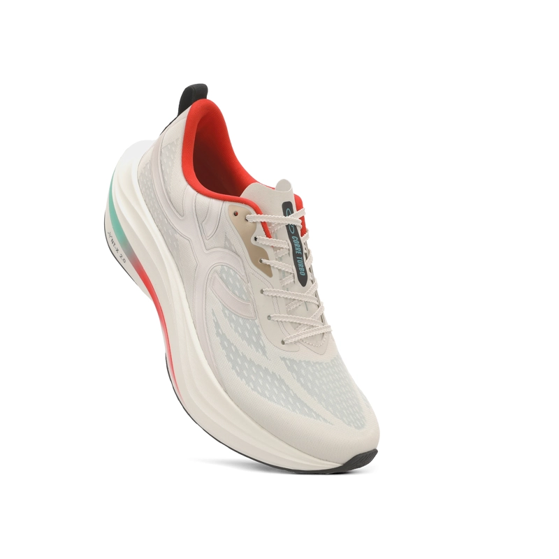 ZAPATILLA RUNNING HOMBRE CORRE TURBO CELESTE/ROJO/ARENA - 2