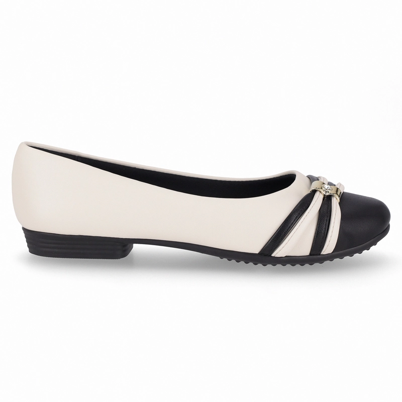 BALLERINA MUJER- CREMA/NEGRO RAQUEL PICCADILLY - 1
