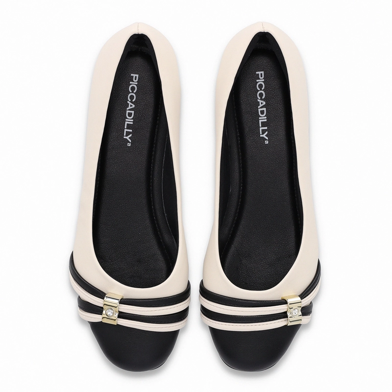 BALLERINA MUJER- CREMA/NEGRO RAQUEL PICCADILLY - 2
