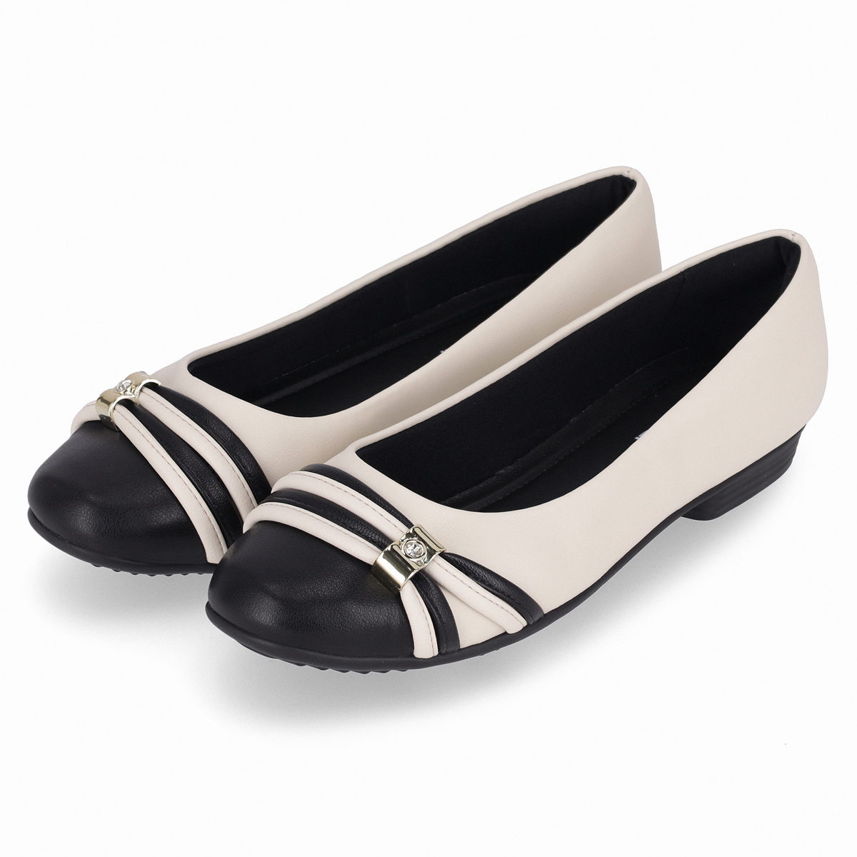 BALLERINA MUJER- CREMA/NEGRO RAQUEL PICCADILLY - 3