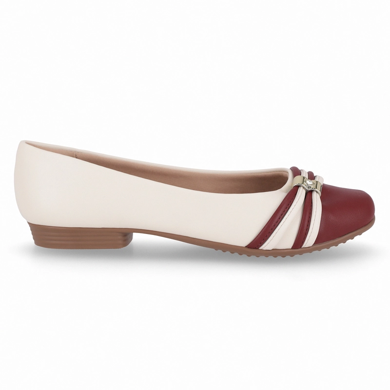 BALLERINA MUJER- CREMA/BURDEO RAQUEL PICCADILLY - 1