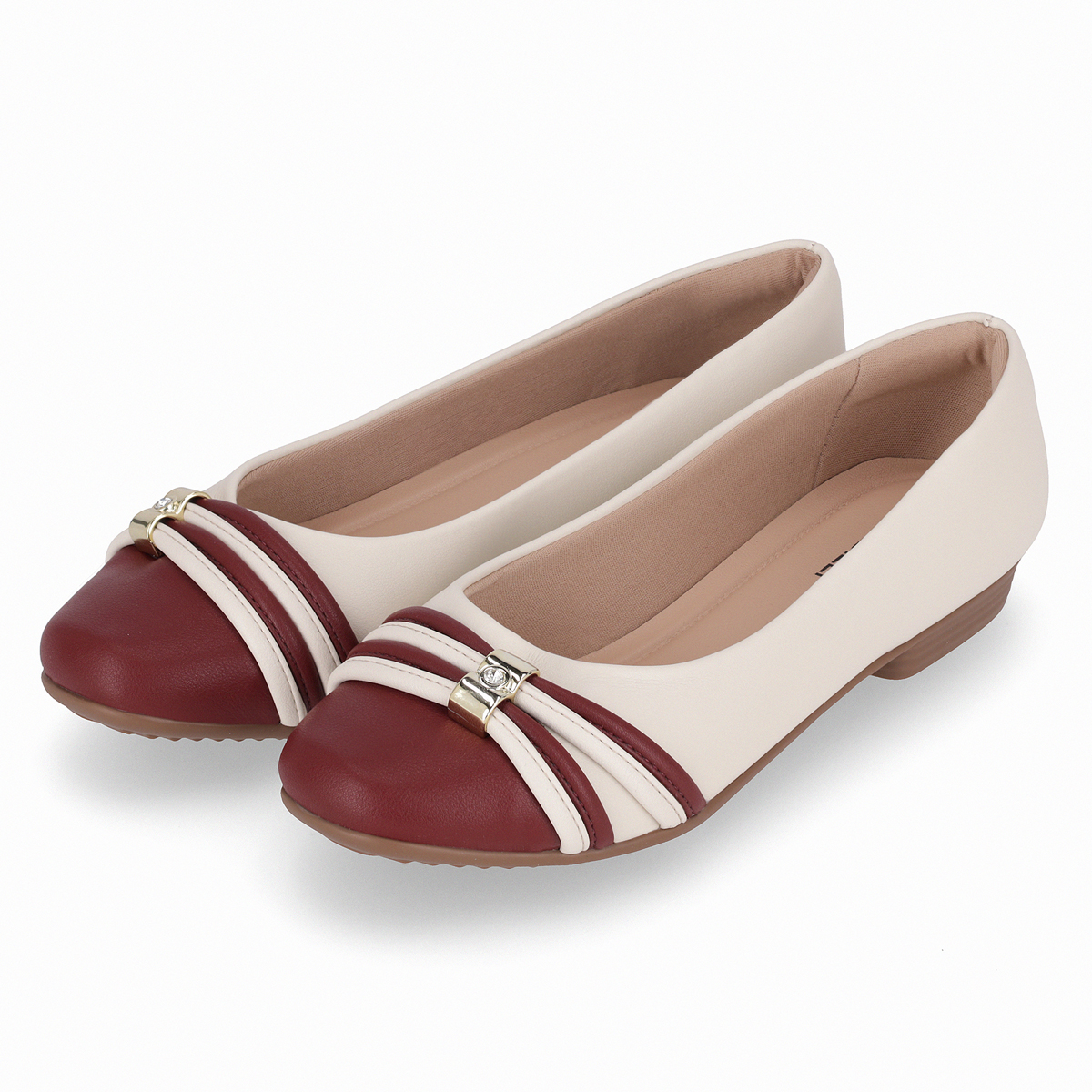 BALLERINA MUJER- CREMA/BURDEO RAQUEL PICCADILLY - 3