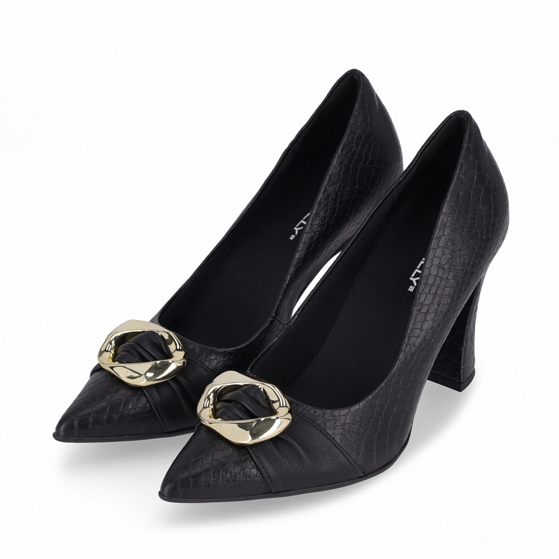 ZAPATO MUJER_- NEGRO/DORADO SILVANA 42 PICCADILLY - 3