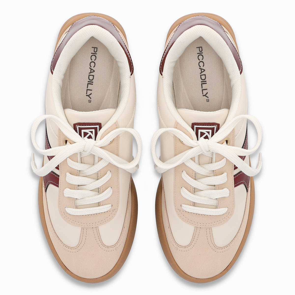 ZAPATILLA MUJER- BEIGE/BURDEO CAROLINE PICCADILLY - 2
