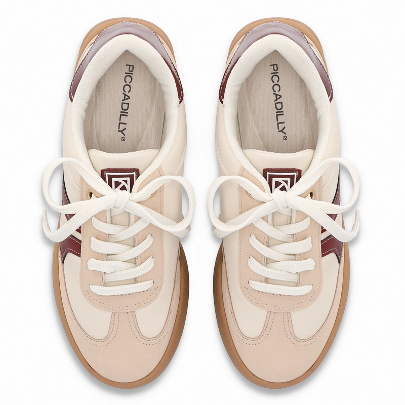 ZAPATILLA MUJER- BEIGE/BURDEO CAROLINE PICCADILLY - 2