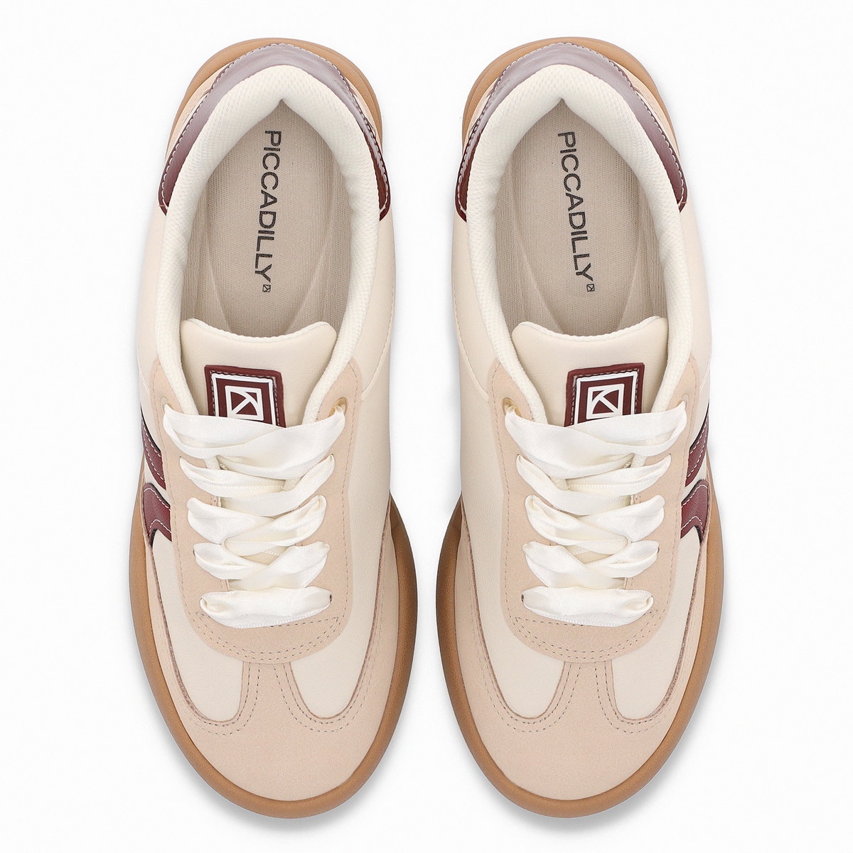 ZAPATILLA MUJER- BEIGE/BURDEO CAROLINE PICCADILLY - 4