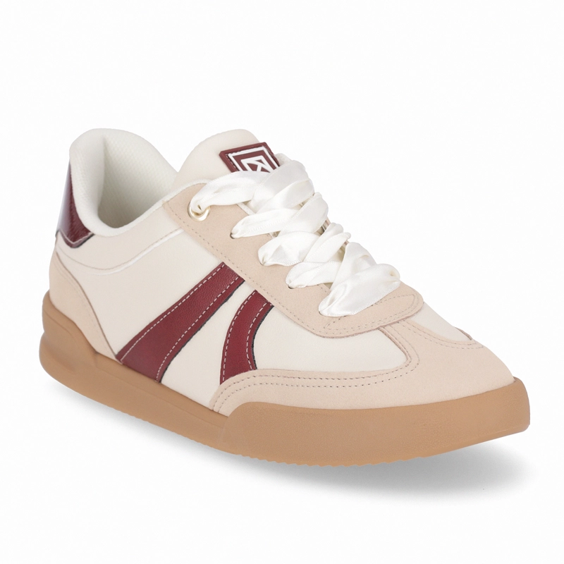 ZAPATILLA MUJER- BEIGE/BURDEO CAROLINE PICCADILLY - 9