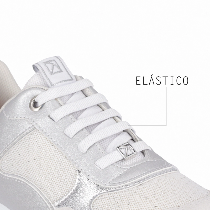 ZAPATILLA MUJER- BLANCO/PLATA FASCITIS PICCADILLY - 2