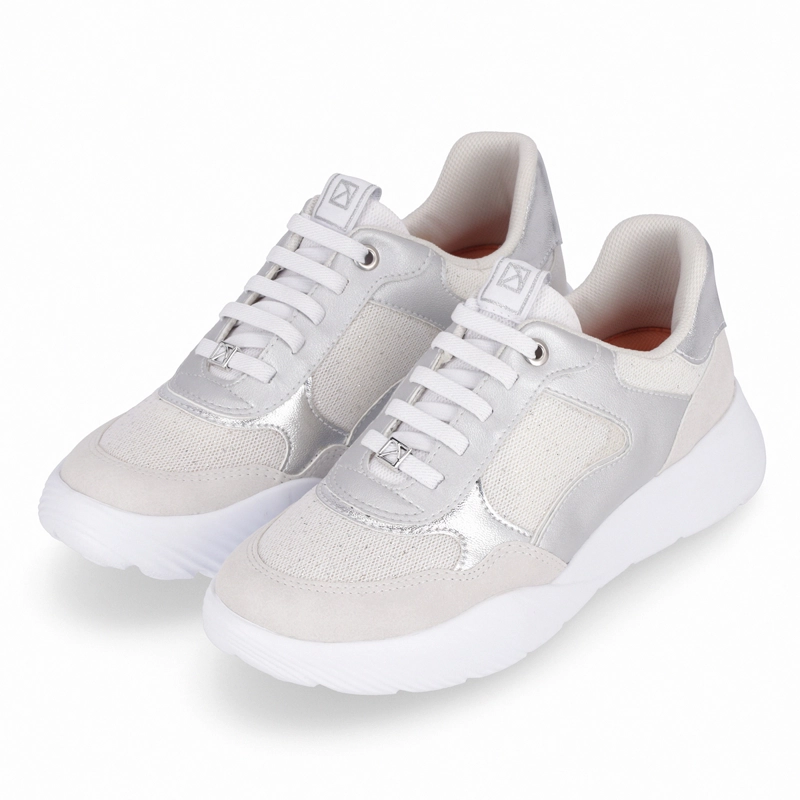 ZAPATILLA MUJER- BLANCO/PLATA FASCITIS PICCADILLY - 4