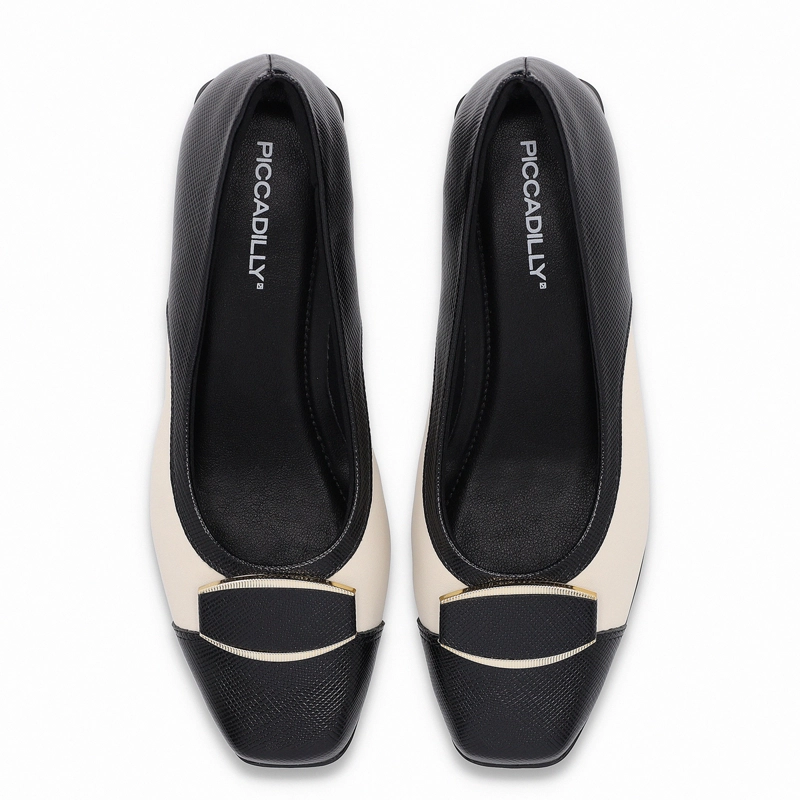 ZAPATO MUJER- NEGRO/CREMA TATI 417 PICCADILLY - 2