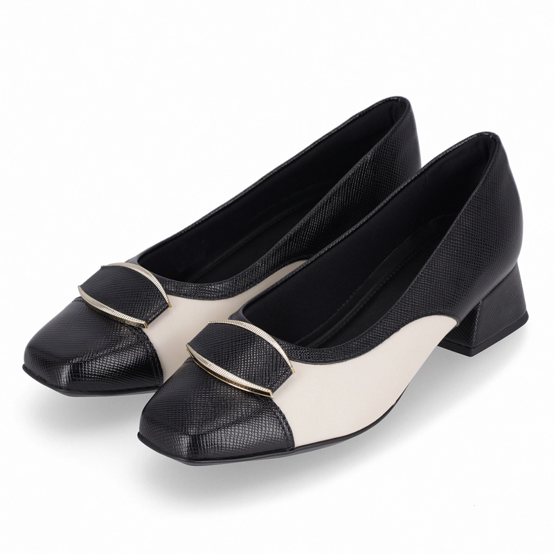 ZAPATO MUJER- NEGRO/CREMA TATI 417 PICCADILLY - 3