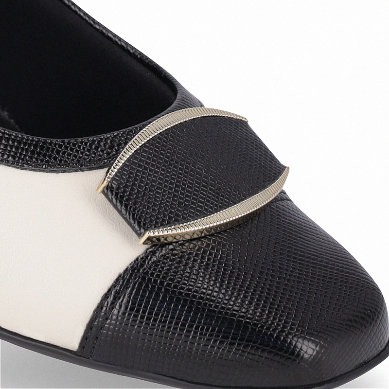 ZAPATO MUJER- NEGRO/CREMA TATI 417 PICCADILLY - 5