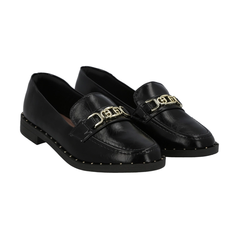 MOCASIN MUJER_- NEGRO/DORADO ANTONELLA POLICE - 2