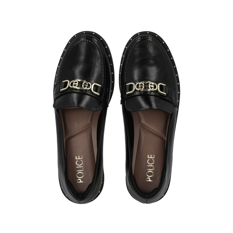 MOCASIN MUJER- NEGRO/DORADO ANTONELLA POLICE - 3