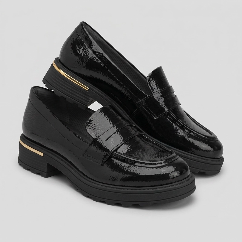 MOCASIN MUJER_ NEGRO/CHAROL GISA 75 PICCADILLY - 2