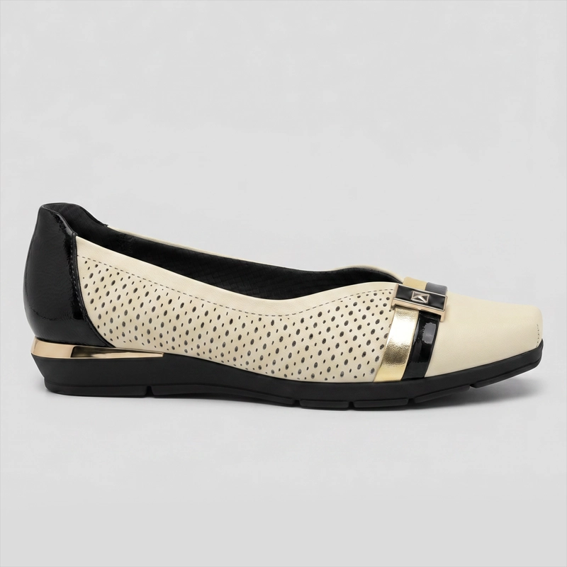 ZAPATO MUJER_ CREMA/NEGRO FERNANDA PICCADILLY - 1