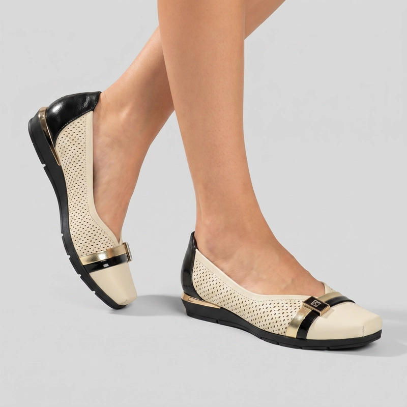 ZAPATO MUJER_ CREMA/NEGRO FERNANDA PICCADILLY - 4