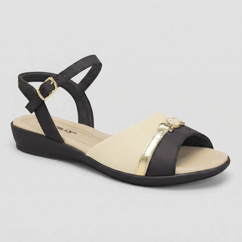 SANDALIA MUJER_ NEGRO/CREMA CAMILA 40 PICCADILLY - 2