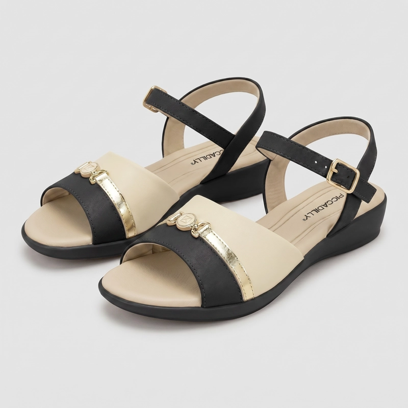 SANDALIA MUJER_ NEGRO/CREMA CAMILA 40 PICCADILLY - 3