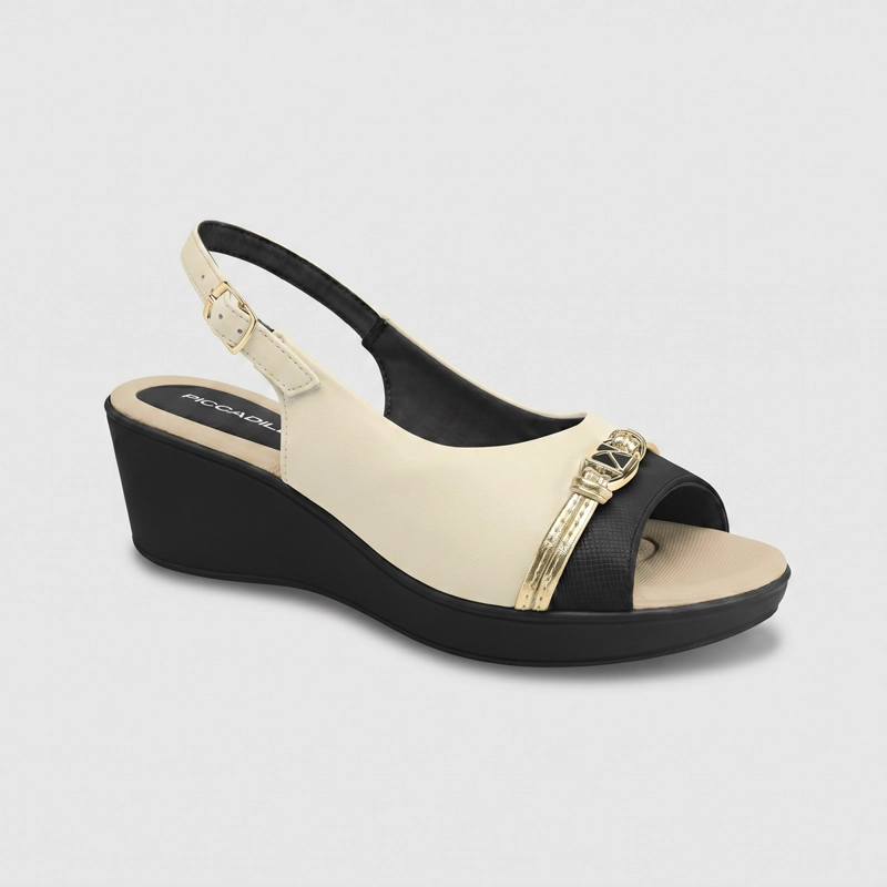 SANDALIA MUJER_ CREMA/NEGRO CECILIA 04 PICCADILLY - 2