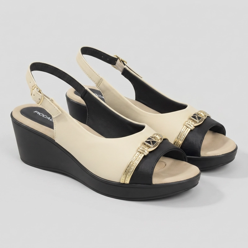 SANDALIA MUJER_ CREMA/NEGRO CECILIA 04 PICCADILLY - 3