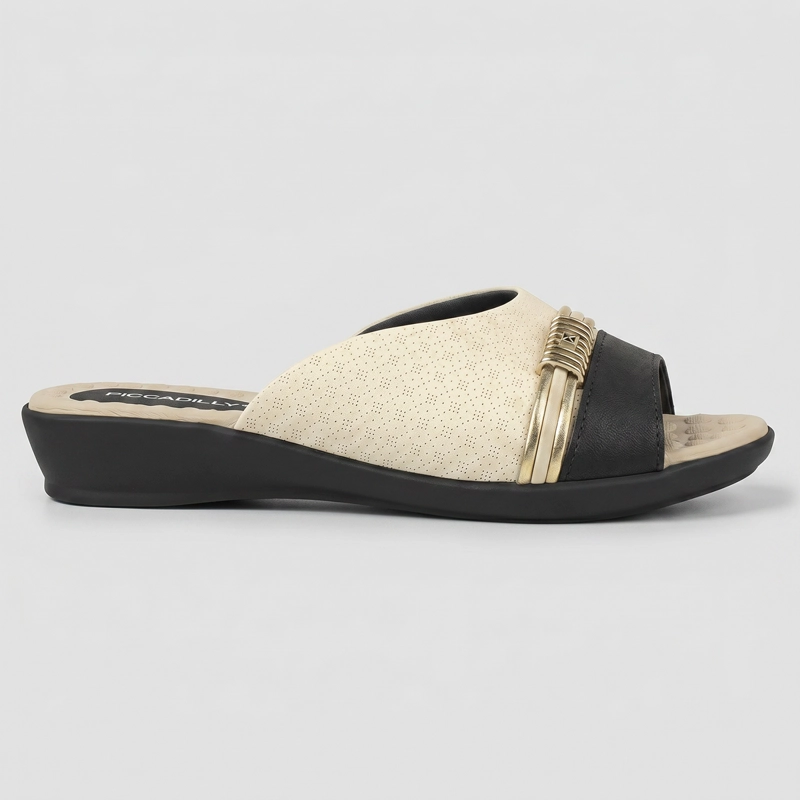 SANDALIA MUJER_ CREMA/NEGRO CAMILA 04 PICCADILLY - 1